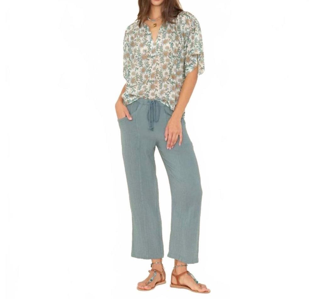 XIRENA Ozzie Linen Pull On Pants Turquoise Small S